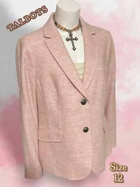 Talbots SHETLAND WOOL
BLAZER - HEATHERED
Houndstooth Size 12 Pink Lined